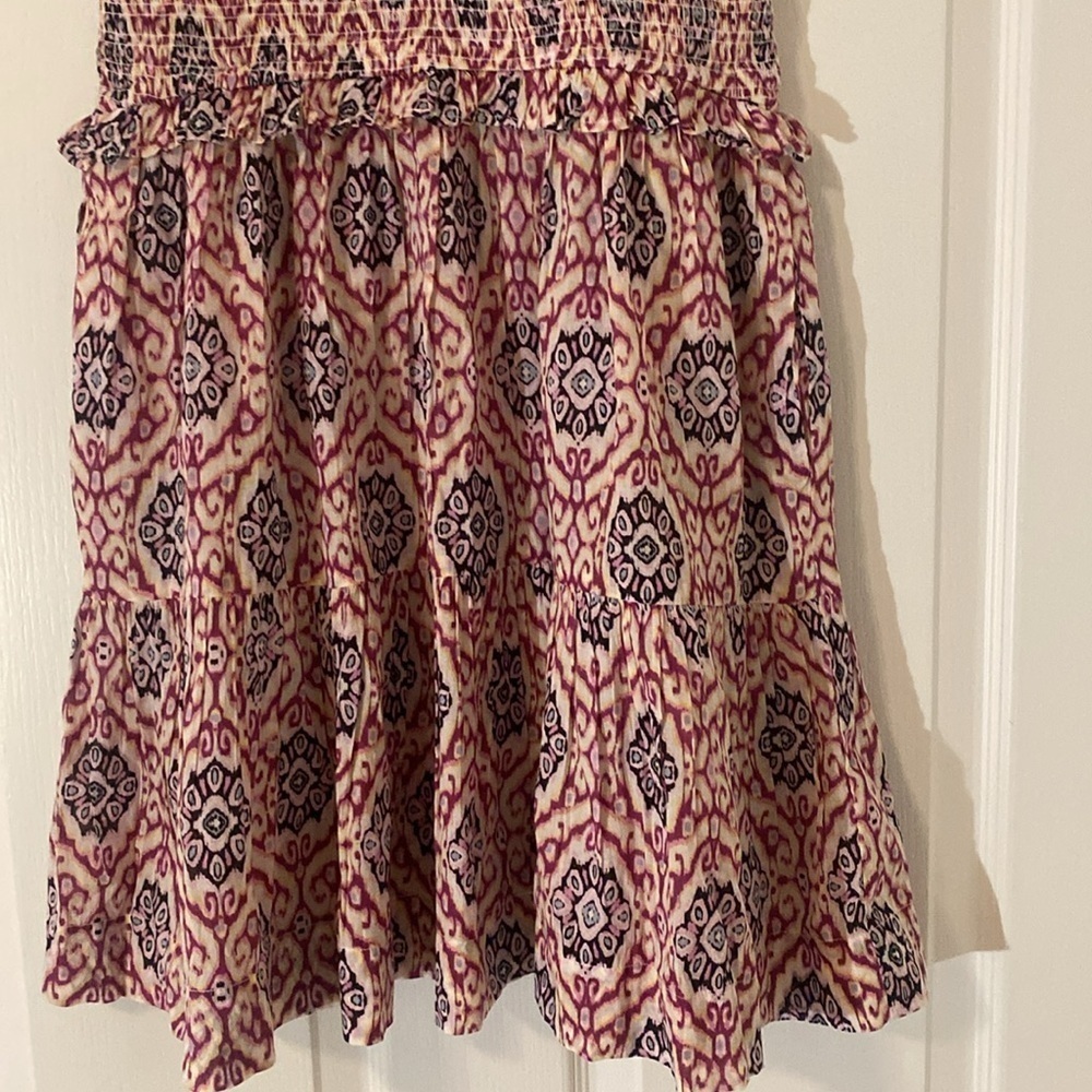 NWT Elan | Ikat Print Ruffle Sleeve Dress 100% Cotton | Lavender |  Small - Picture 4 of 7